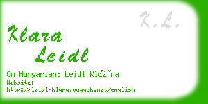 klara leidl business card